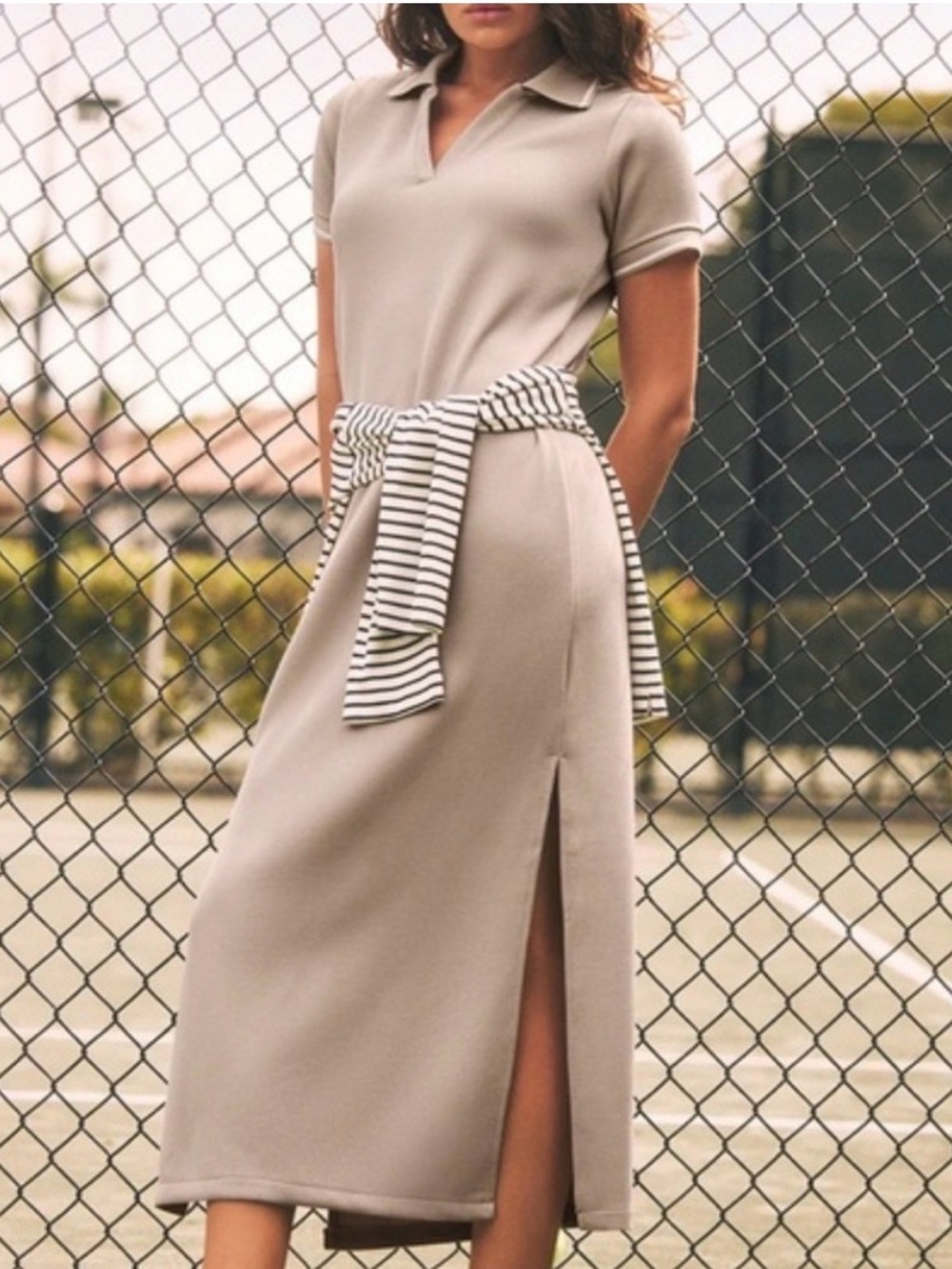 Spanx Air Essentials Women’s Polo Maxi Dress with Side Slit